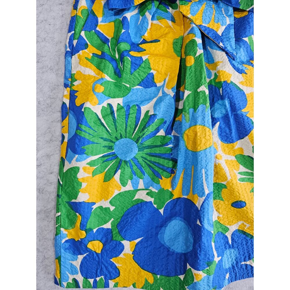 J.Crew "Morning Floral" Puckered Tie-Waist Pencil Skirt, 100% Cotton, New Sz 000 - Picture 14 of 14